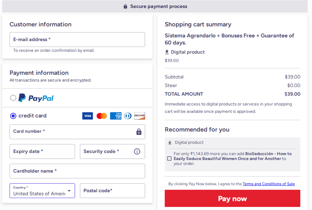 Agrandarlo Official Checkout